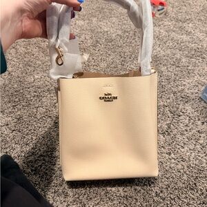 COACH Cream Leather mollie bucket Bag